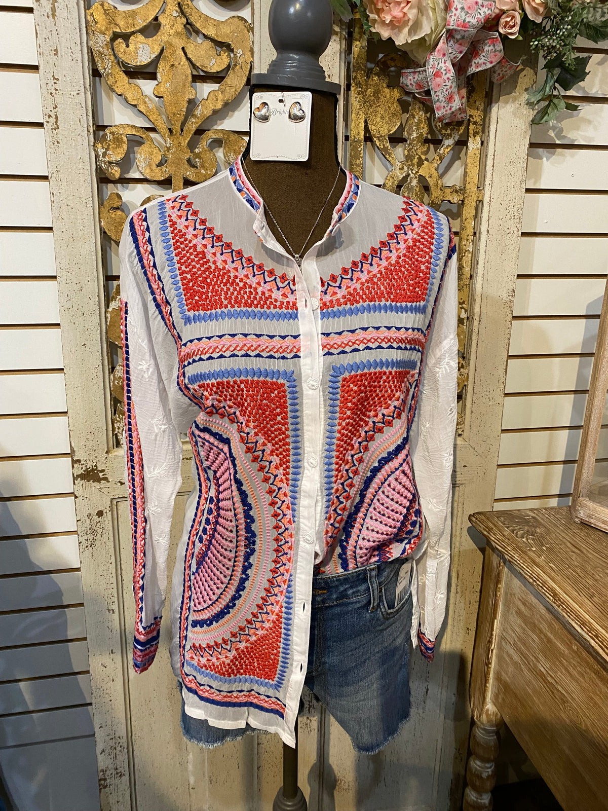 Audrey Mandarin collar shirt