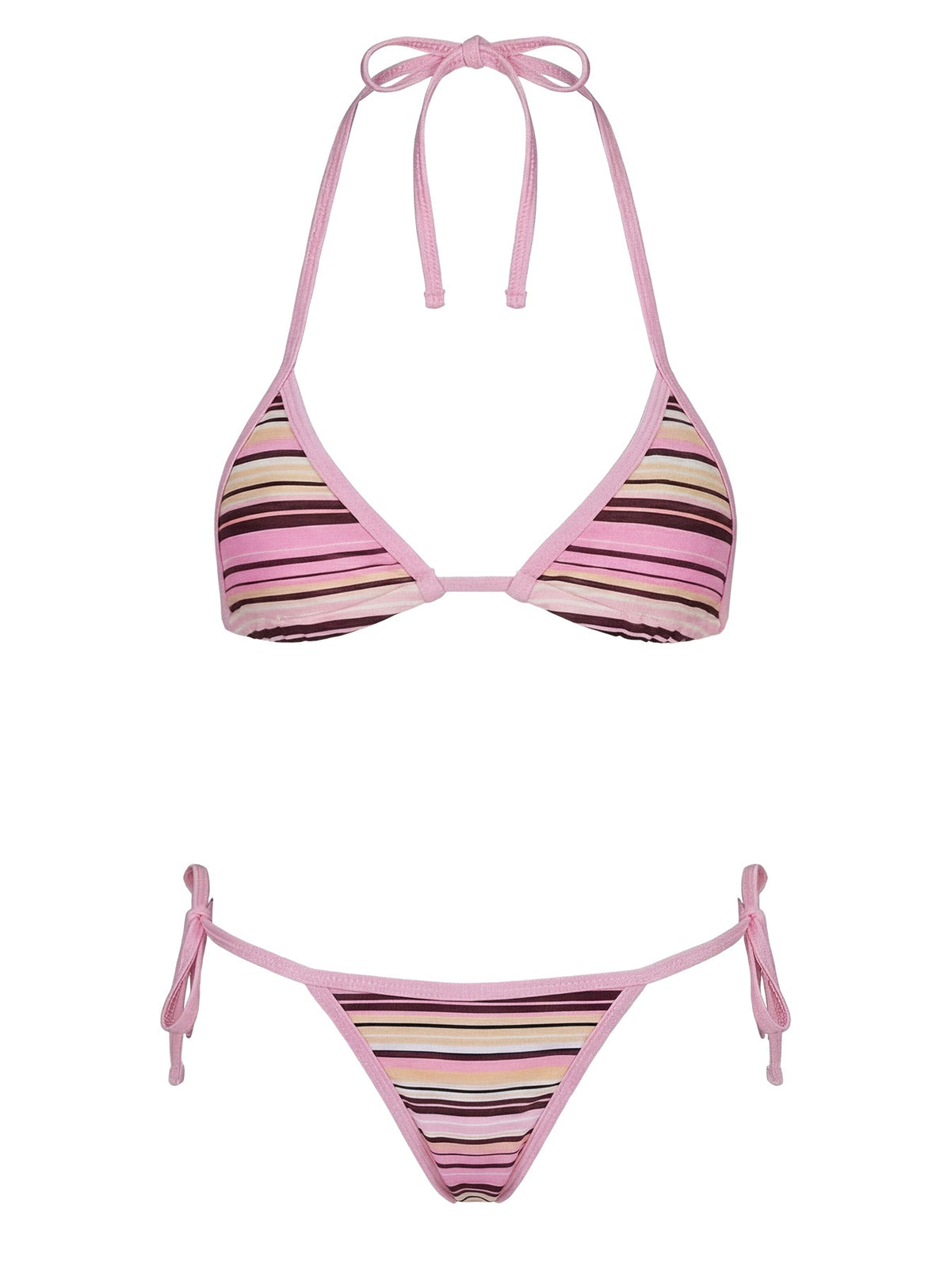 Beasley Tie Side Bikini Bottoms Pink / Yellow Stripe