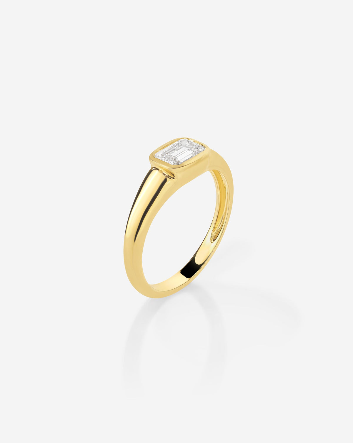 Bezel Emerald Lab Diamond Ring
