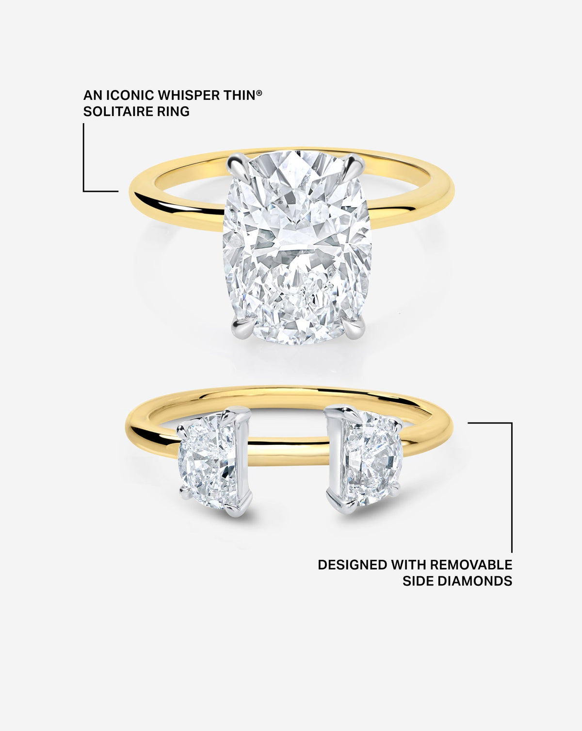 3.68 Cushion Lab Diamond in Whisper Thin® Embrace