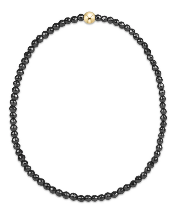 E NEWTON FACETED HEMATITE 2MM BEAD BRACELET