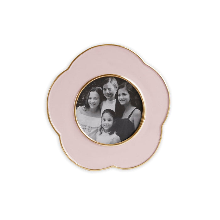 Beatriz Ball Encanto Amelia Giftables Frame — Camellia pink flower-shaped frame with an illustrative photograph