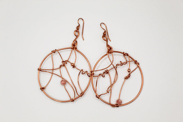 ✨FREESTYLE SOL✨ COPPER+RHODOCHROSITE EARRINGS