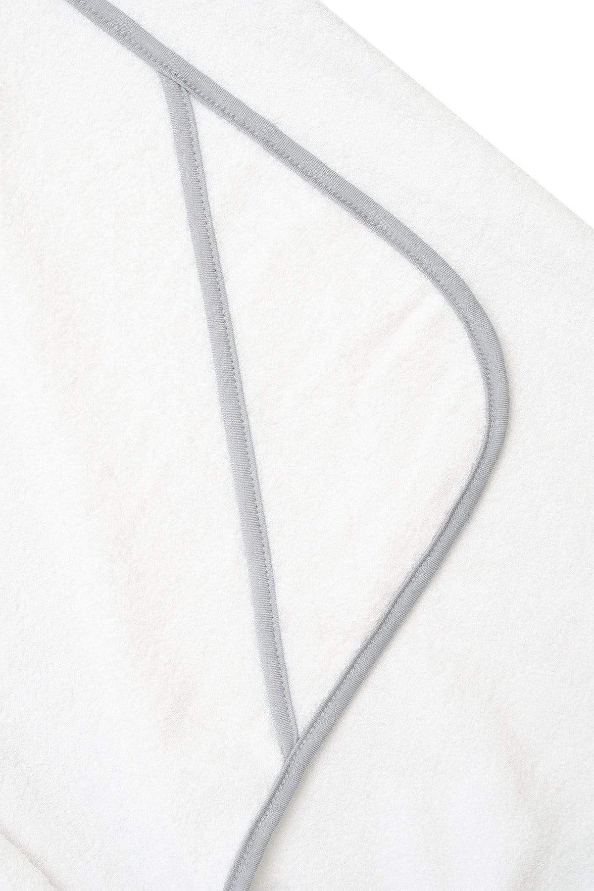 Toddler Hooded Bath Towel in Cloud with Storm Trim
