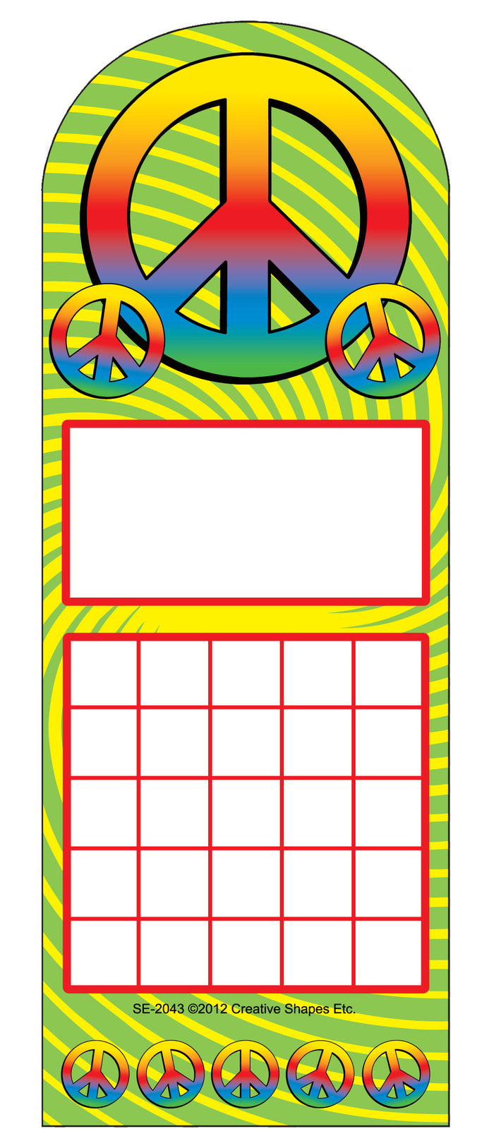 Peace bookmark incentive charts for tracking student behavior
