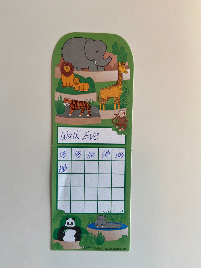 Personal Incentive Chart - Zoo - Creative Shapes Etc.