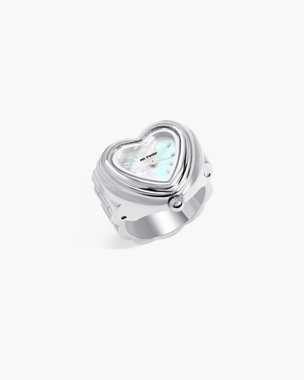 City Heart Watch Ring in Silver