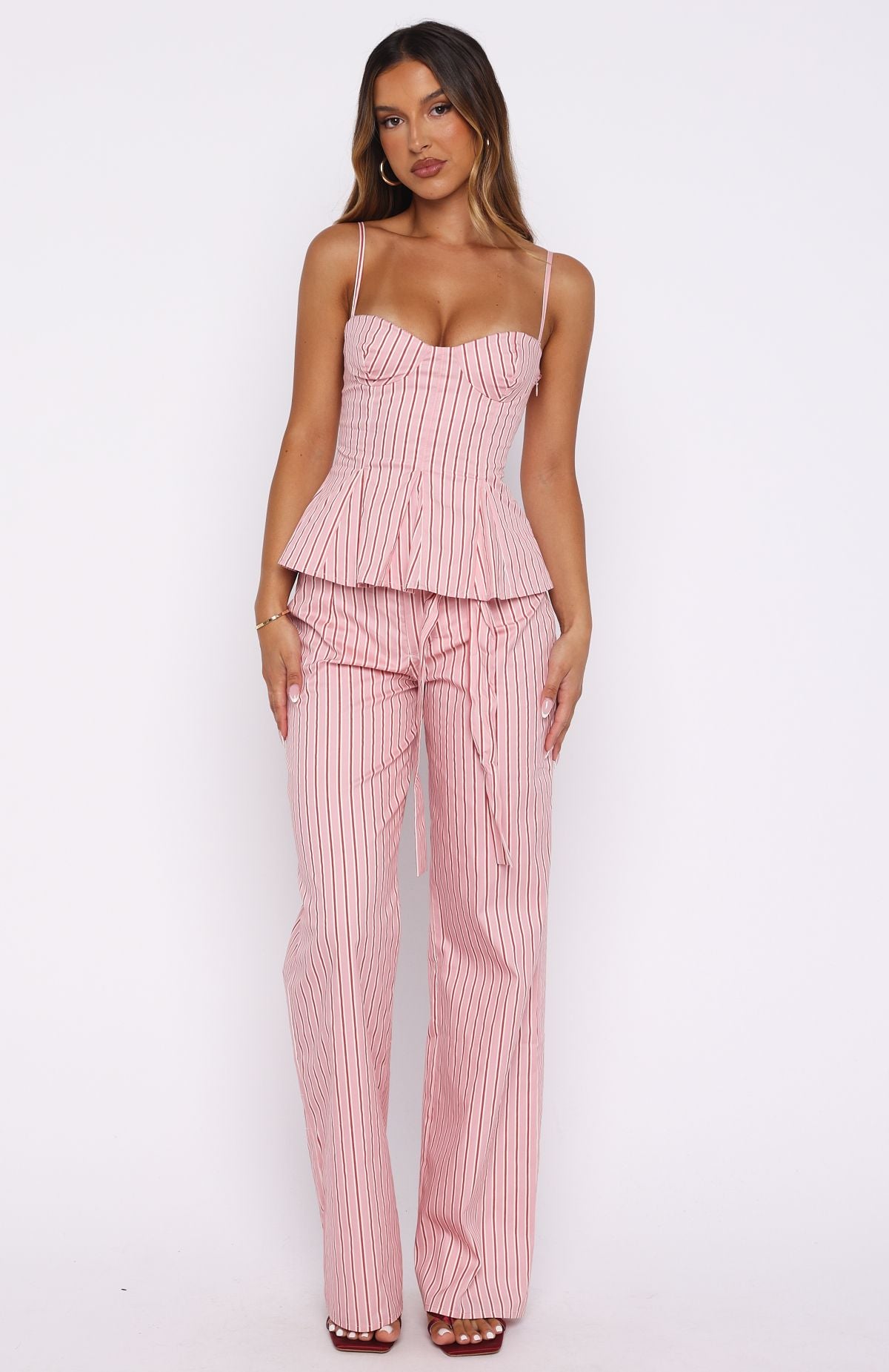 Tempt Me Not Pants Pink Stripe