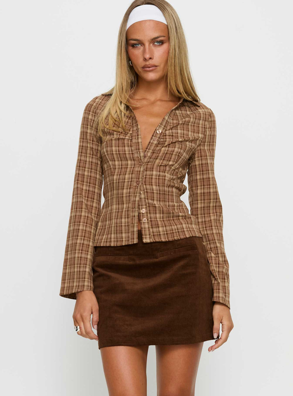 Araceli Corduroy Mini Skirt Brown