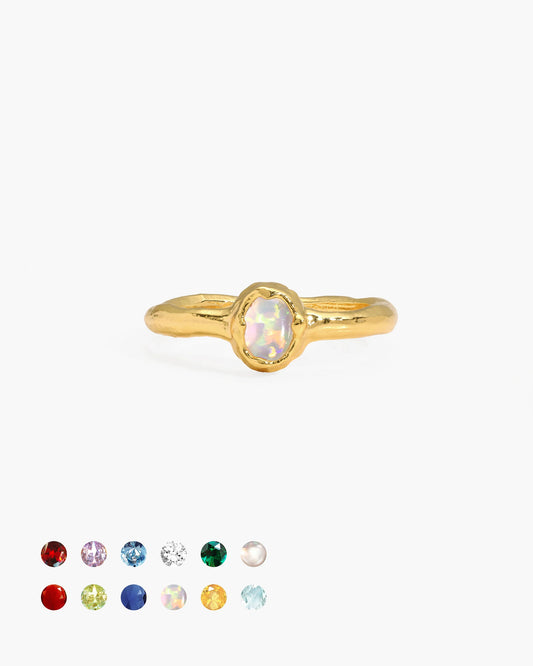 Birthstone Ring in Gold - October