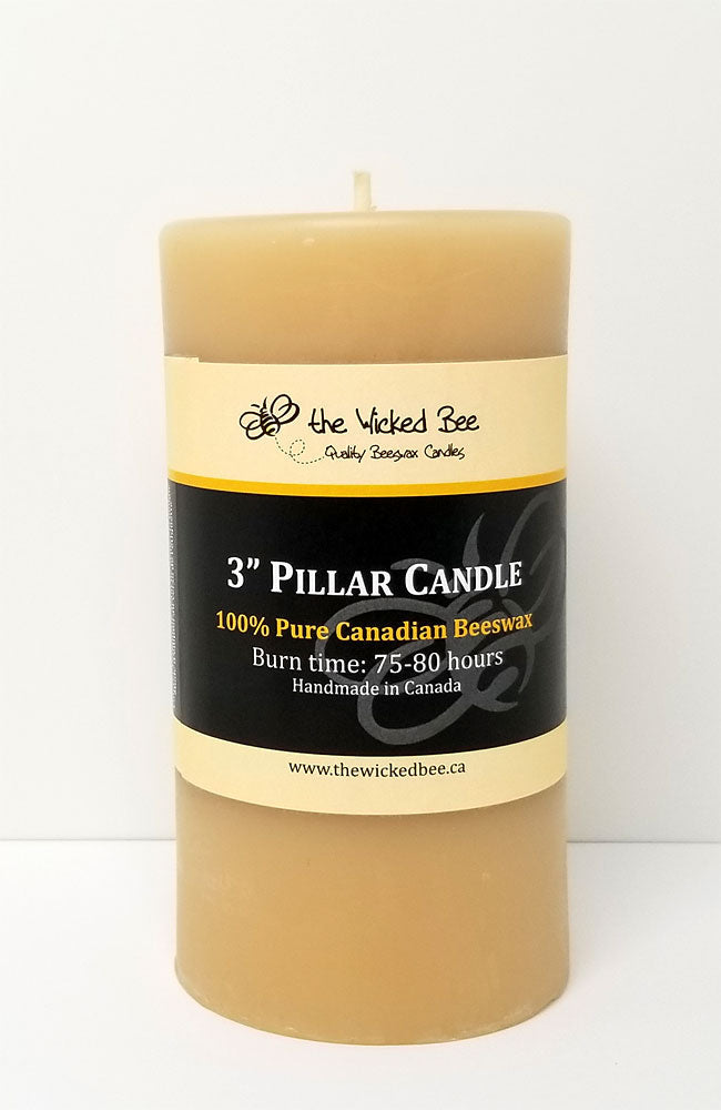 100% Pure Beeswax Pillar 3"x6"