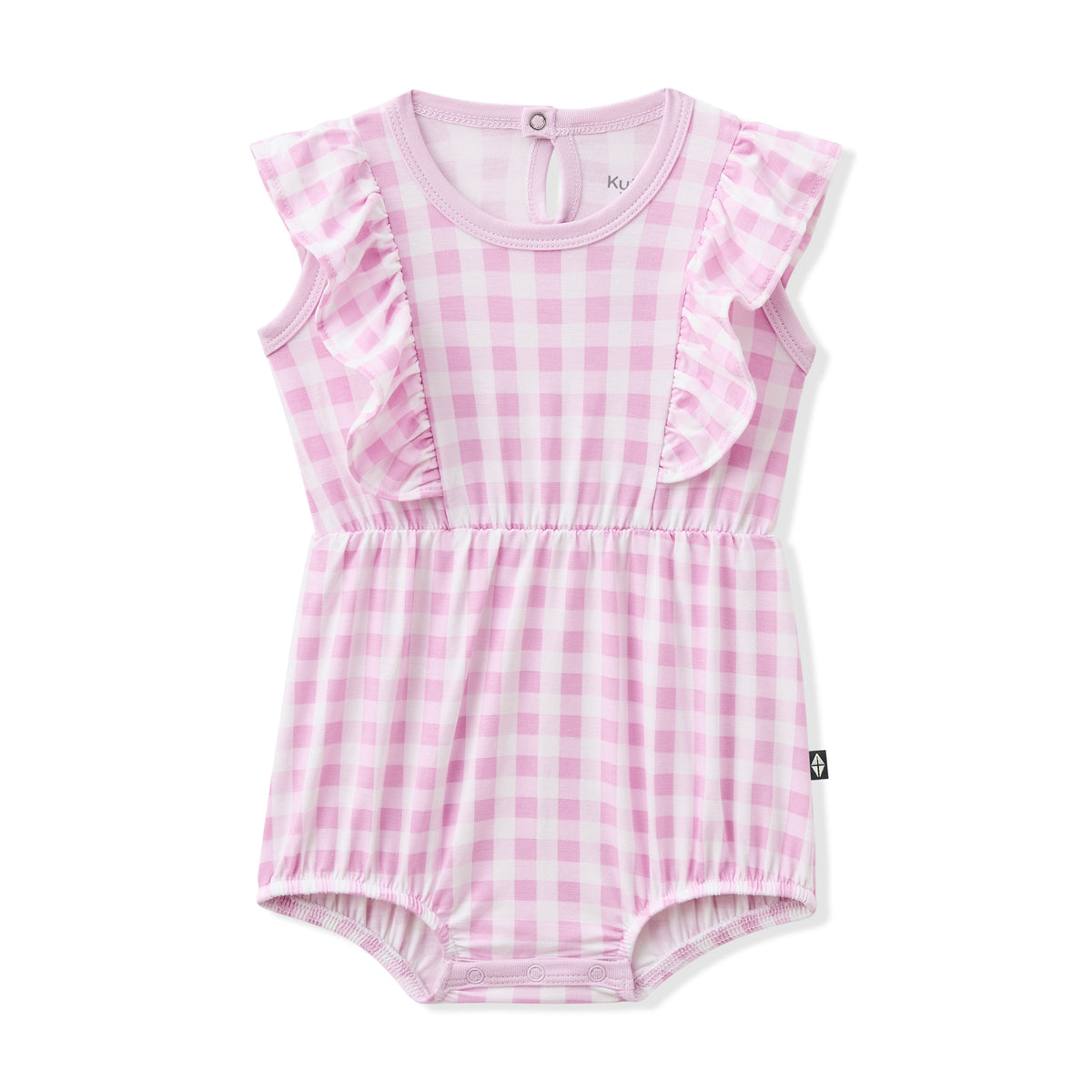 Bubble Romper in Gingham Thistle