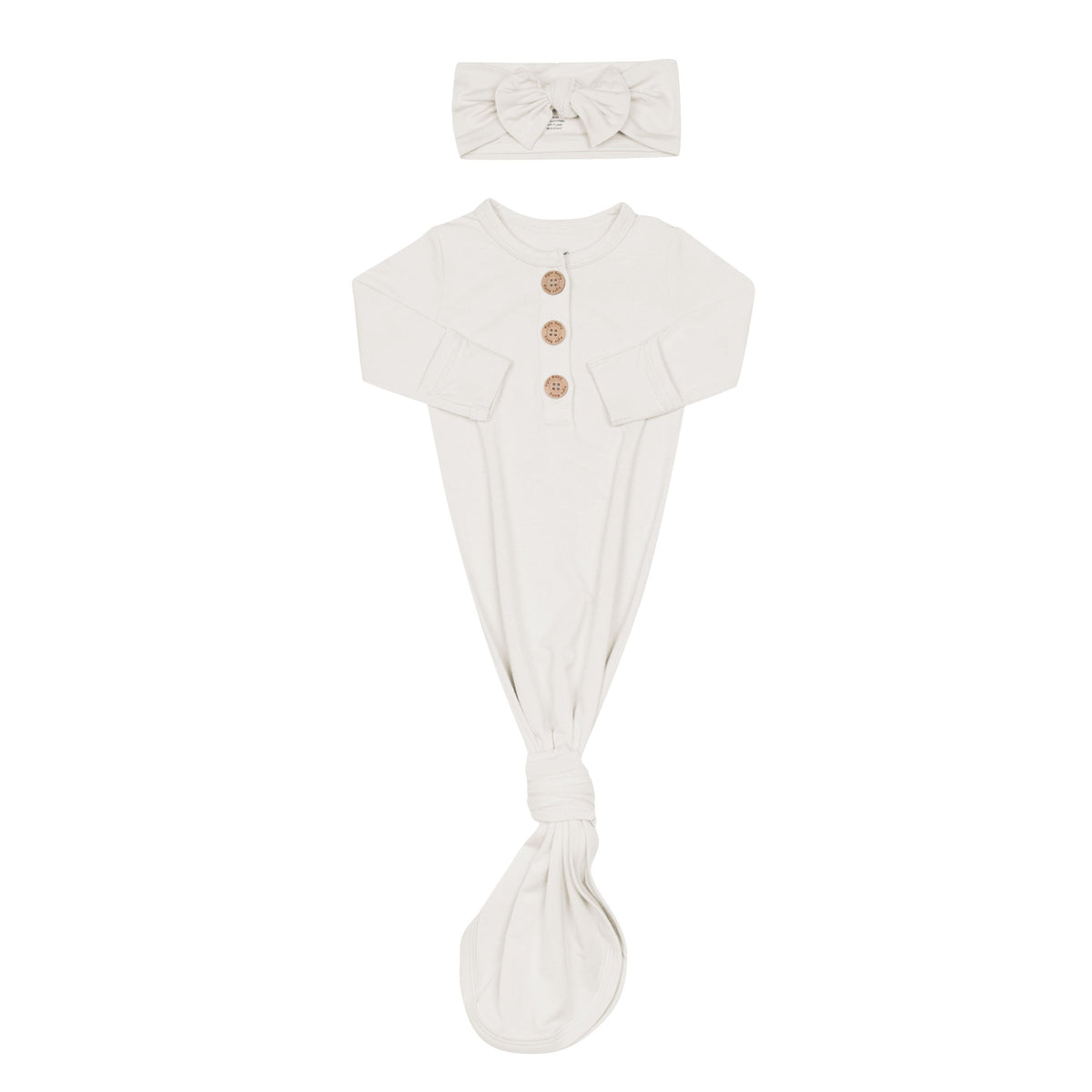 Knotted Gown with Bow Set in Oat