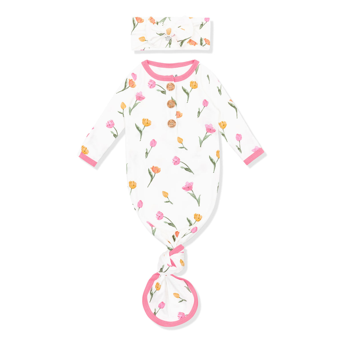 Knotted Gown with Bow Set in Tulip