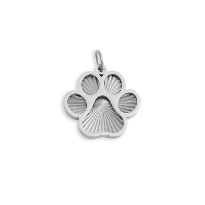 18K Gold PVD Stainless Steel Paw Print Charm: Gold WJW