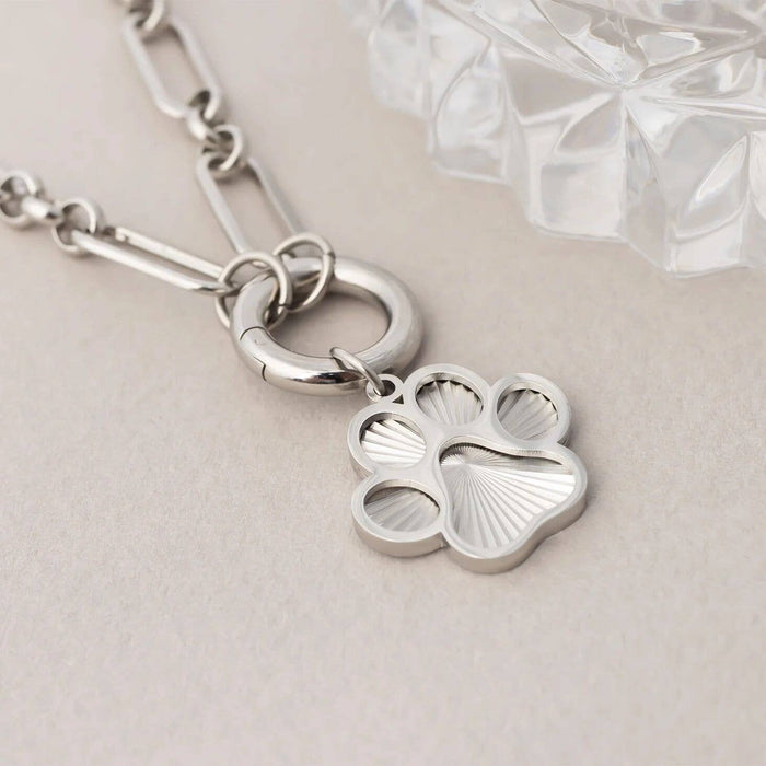 18K Gold PVD Stainless Steel Paw Print Charm: Gold WJW