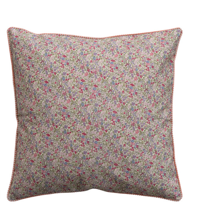 20" SQUARE COTTON CANVAS PRINTED PILLOW, 2 COLORS