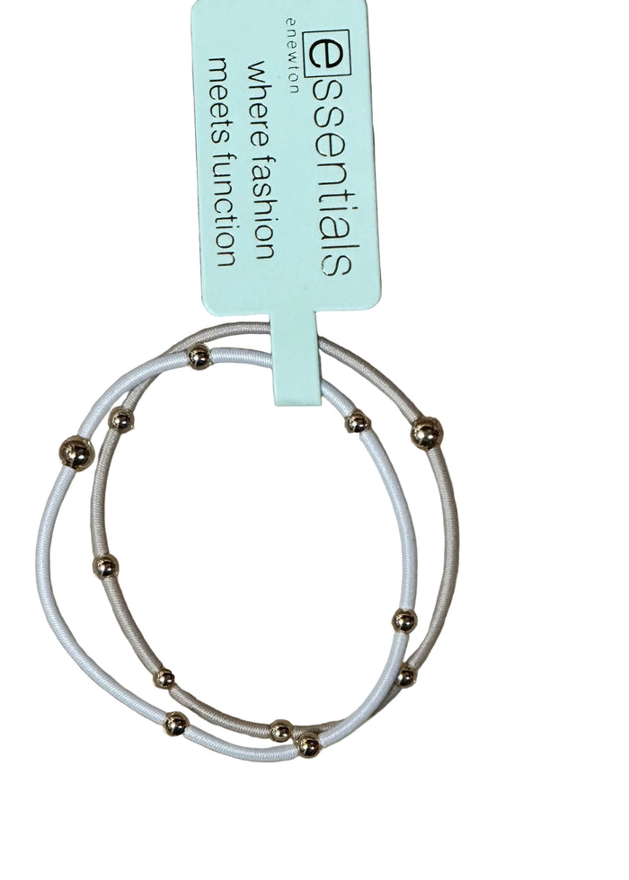 2024 Neutral "E"ssential Bracelet+Hairtye e.newton Designs BRACELET Dove Set
