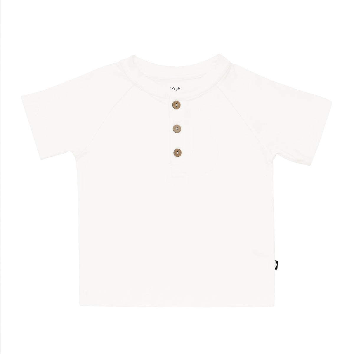 Short Sleeve Toddler Henley Tee in Cloud
