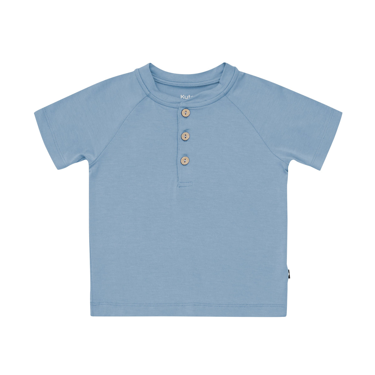 Short Sleeve Toddler Henley Tee in Slate