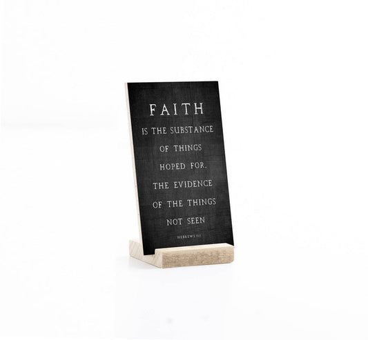 3 x 5" | Banner | Faith Is The Substance: White Text on Black Distressed Background Revelation Culture