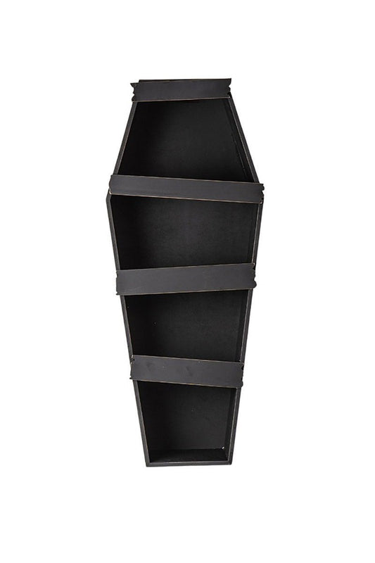 30" Distressed Haunted House Coffin Display Shelf