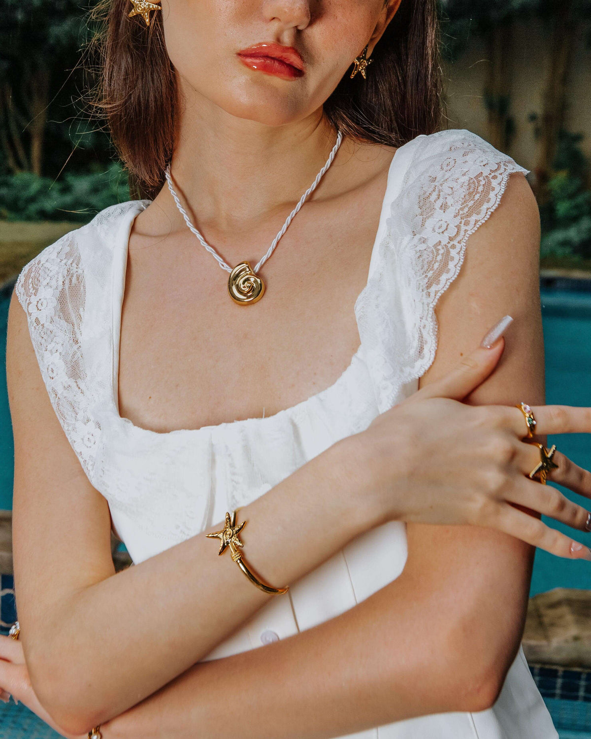 Gold Starfish Bangle