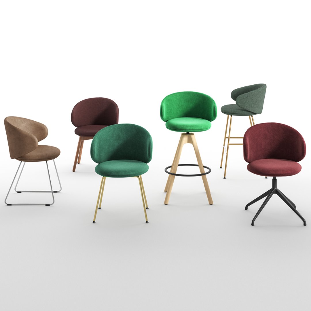 Belle Armchair - Spider Base - Upholstered