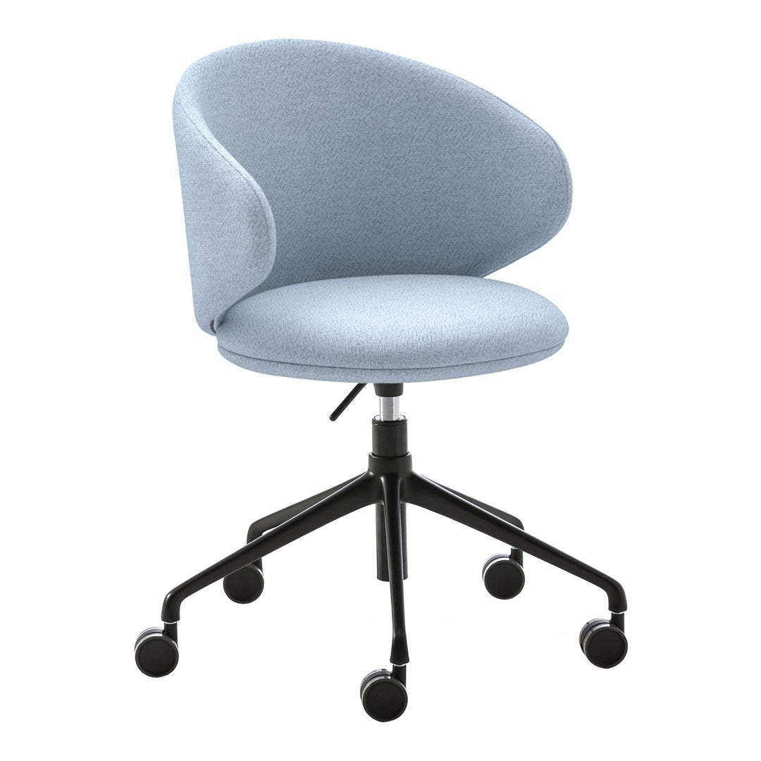 Belle Swivel Armchair w/ Gas Lift & Casters - Upholstered