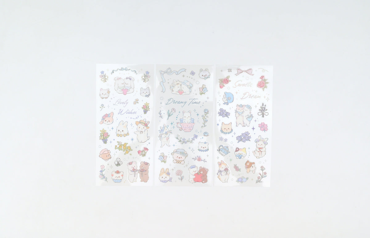 BGM Foil Stamping Iride Sticker Sheets - Fairytale Animals