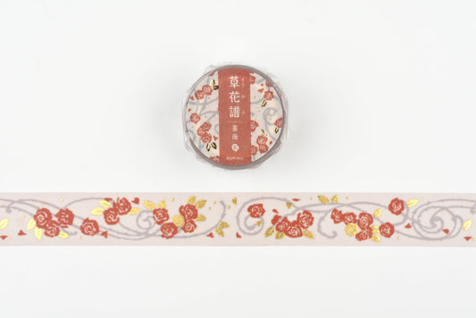 BGM Washi Tape - Foil Stamping - Kusahanafu - Rose