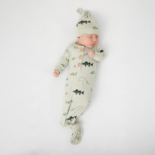 Knotted Gown with Hat Set in Fishing
