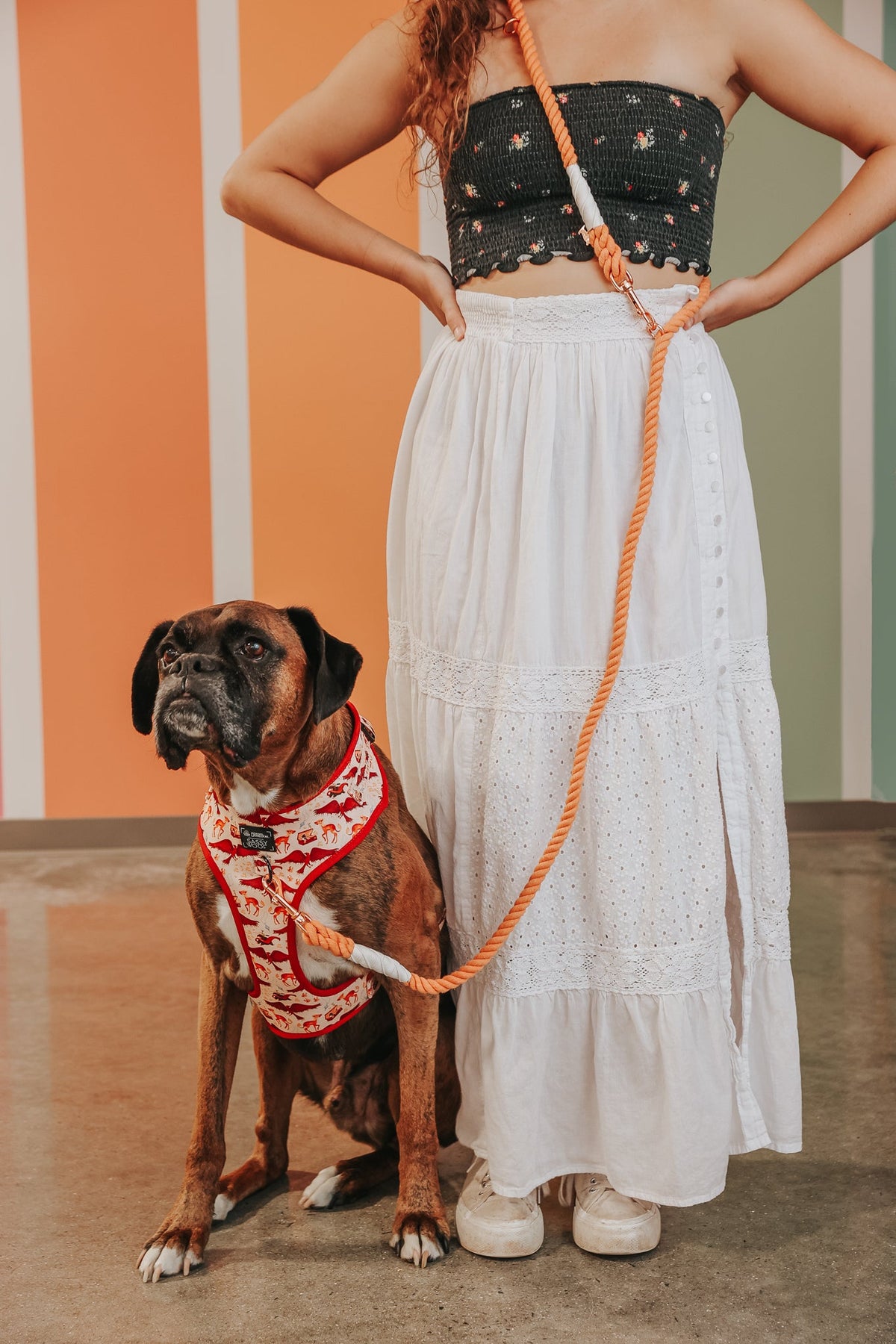 Hands Free Rope Leash - Clementine