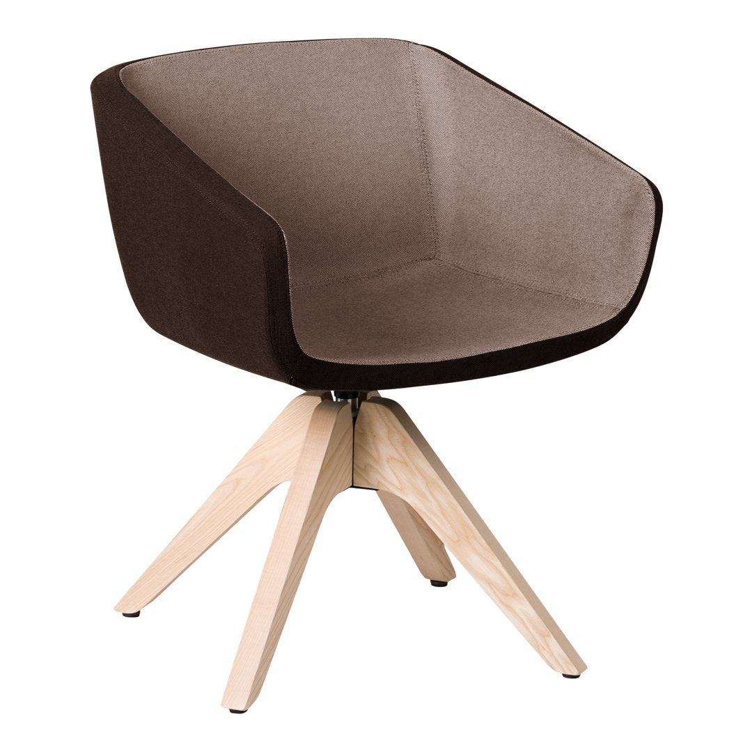 Arca 4099 Mini Armchair - Wood Swivel Base