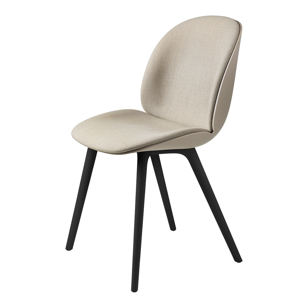 Beetle Dining Chair - Front Upholstered - Black Plastic Base