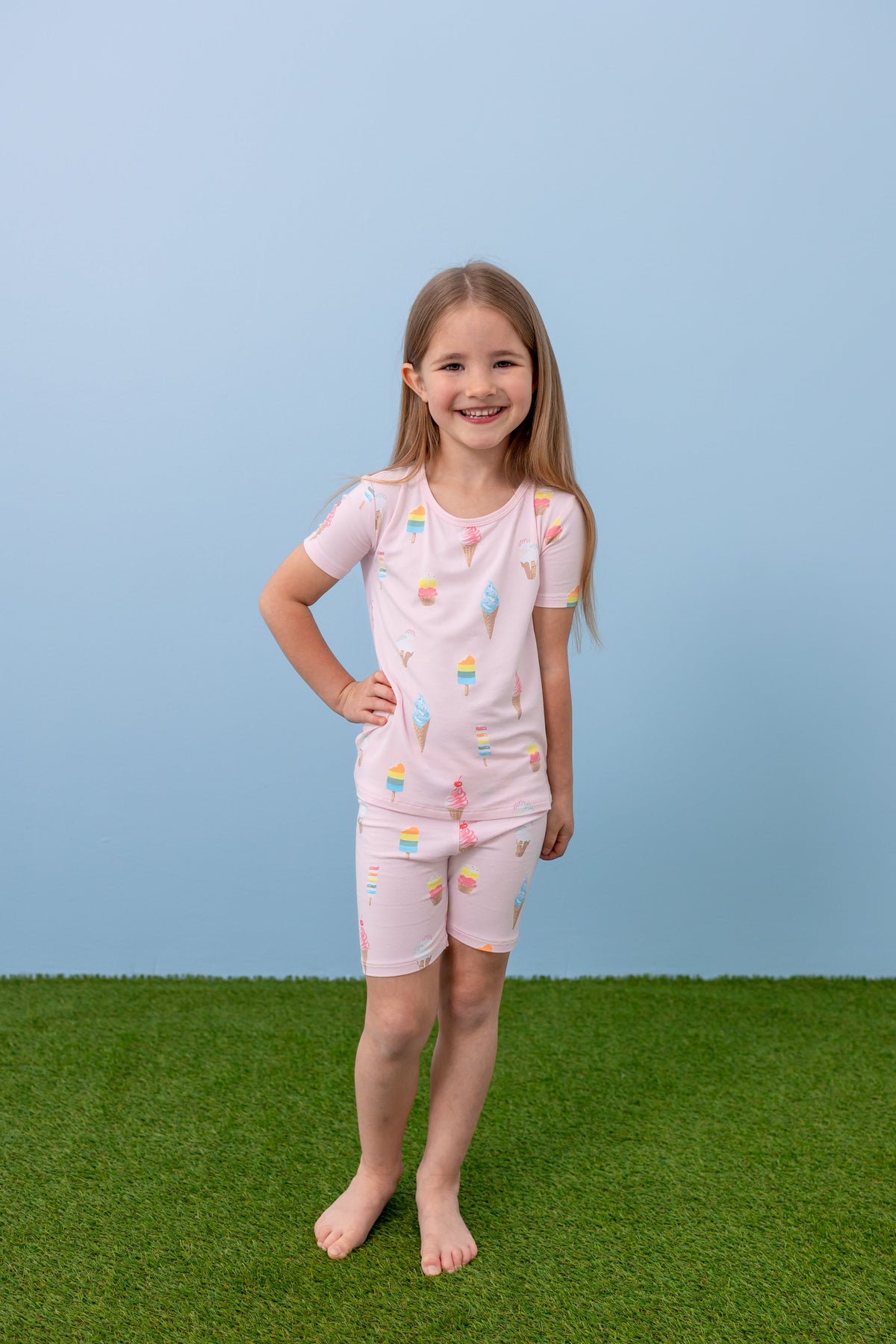 Short Sleeve Pajamas in Sakura Ice Cream
