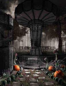 Abandoned Amusement Park For Halloween Photography Backdrop J-0238 Shopbackdrop