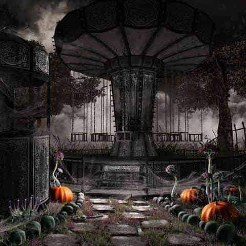 Abandoned Amusement Park For Halloween Photography Backdrop J-0238 Shopbackdrop
