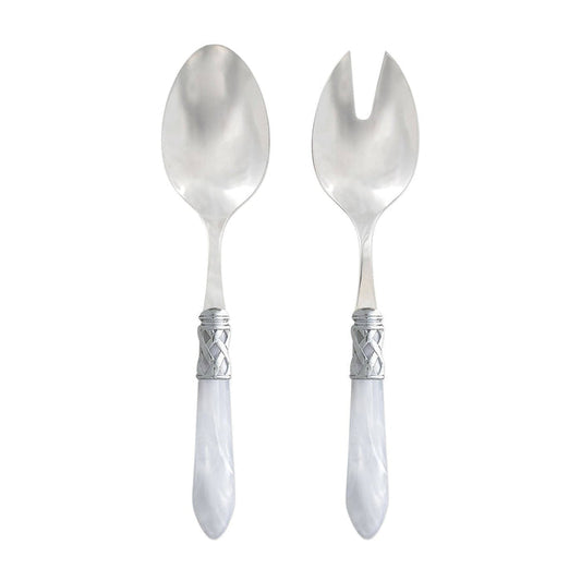 Aladdin Brilliant Salad Server Set Tabletop Vietri White