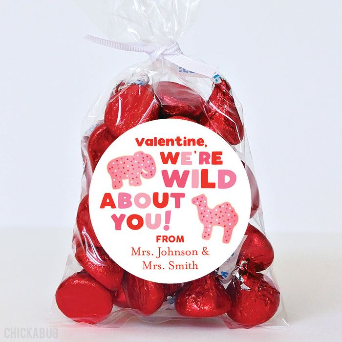 Animal Crackers "I'm Wild About You" Valentine's Day Stickers