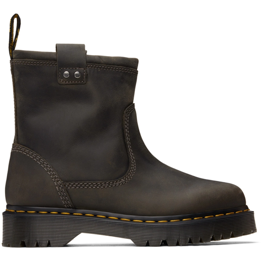 Anistone Lo Women’s Leather Biker Boot – Charcoal Grey Burnished Waxy (10461951)