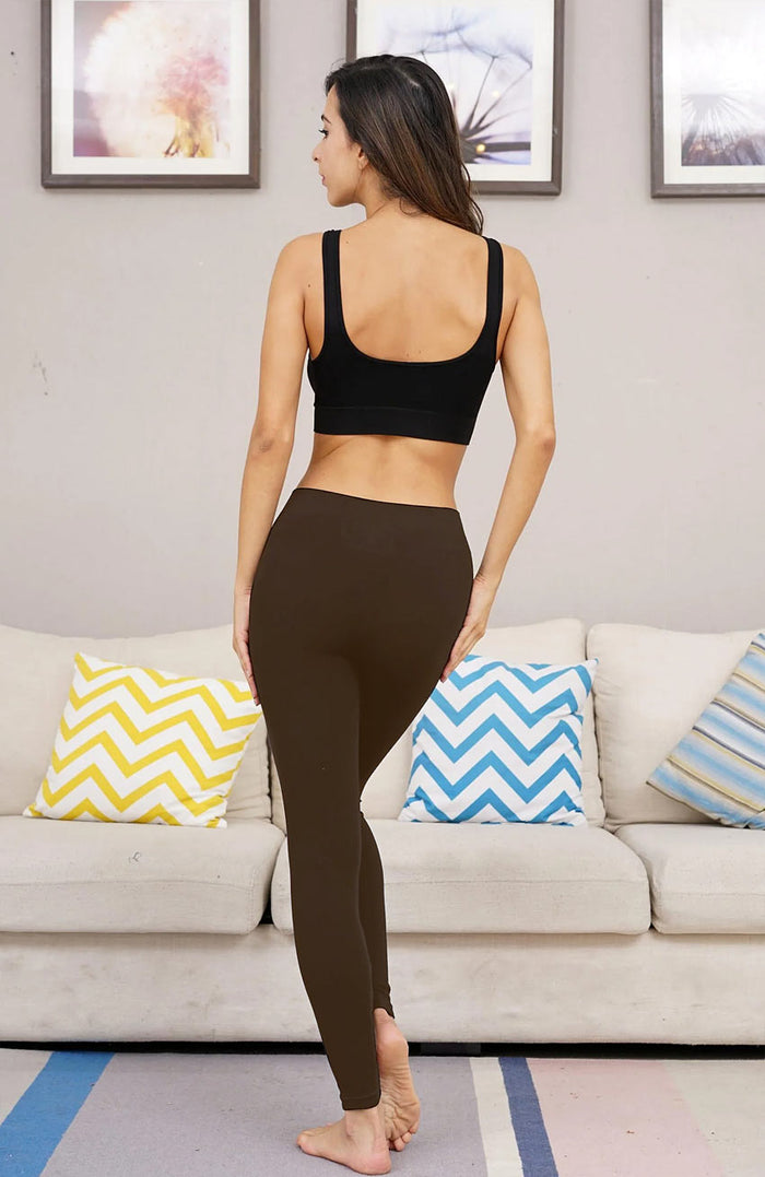 Bamboo Fleece Leggings - Brown