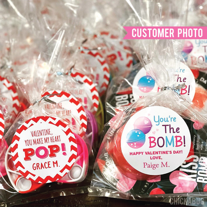 Bath Bomb "You're The Bomb" Valentine's Day Stickers