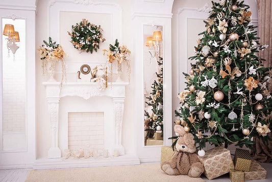 Beautiful Decorated Christmas Tree For Holiday Photography Backdrop N-0016 Shopbackdrop