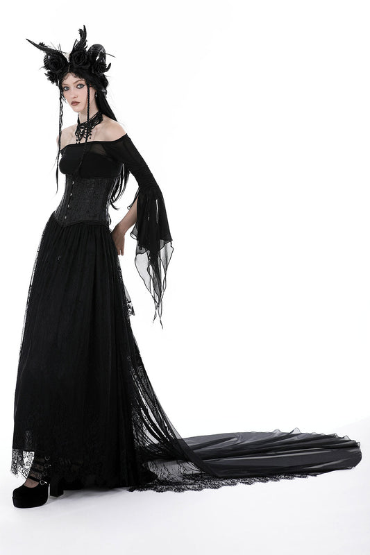 Black Bridal Bustle Skirt