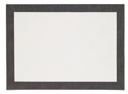 Bordino Placemat Table Linens Bodrum White/Charcoal Set of 4