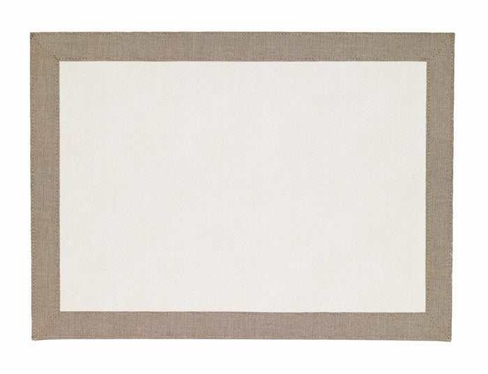 Bordino Placemat Table Linens Bodrum White/Oatmeal Set of 4