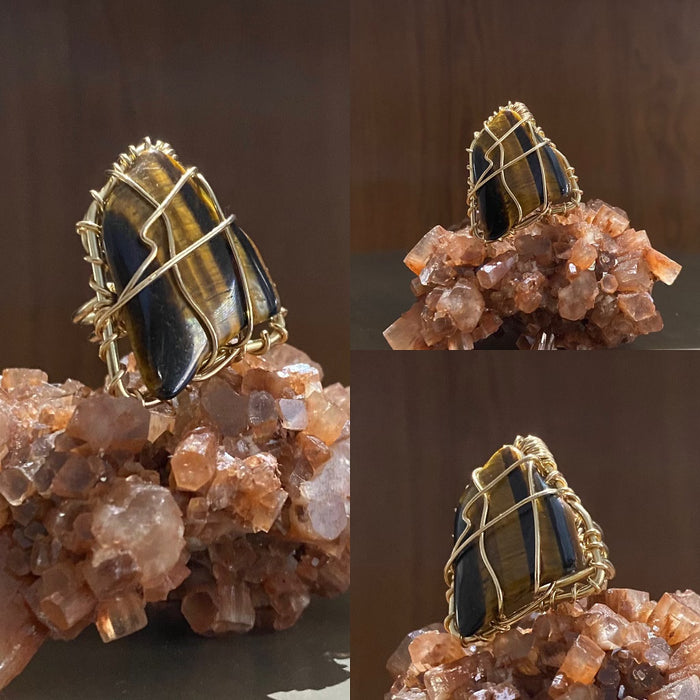 BRONZE+TIGERS EYE RING