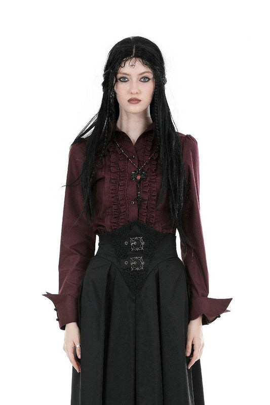 Blood Wine Button-Up Shirt [Burgundy]