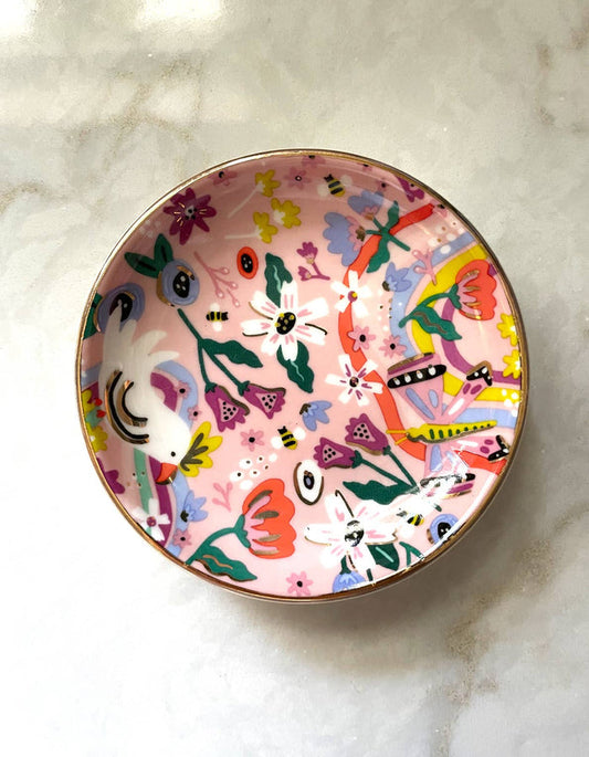 BUTTERFLY GARDEN PORCELAIN TRINKET DISH
